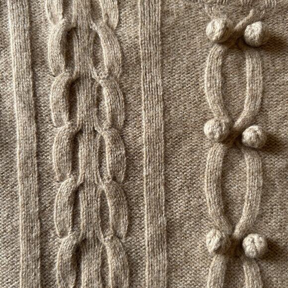 Ann Taylor Loft Cable Knit Short Sleeve Sweater Women's Size L Cashmere Wool - Picture 6 of 8